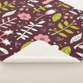 Doodle bloemnaadloos patroon Sherpa Deken (3/4)