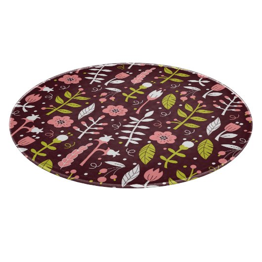  Doodle bloemnaadloos patroon Snijplank (Hoek)