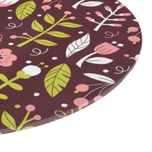  Doodle bloemnaadloos patroon Snijplank (Hoek)