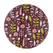  Doodle bloemnaadloos patroon Snijplank (Voorkant)