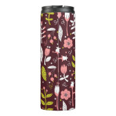  Doodle bloemnaadloos patroon Thermosbeker (Achterkant)