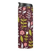  Doodle bloemnaadloos patroon Thermosbeker (Geroteerd rechts)