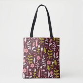  Doodle bloemnaadloos patroon Tote Bag (Voorkant)