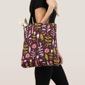 Doodle bloemnaadloos patroon Tote Bag (Dichtbij)
