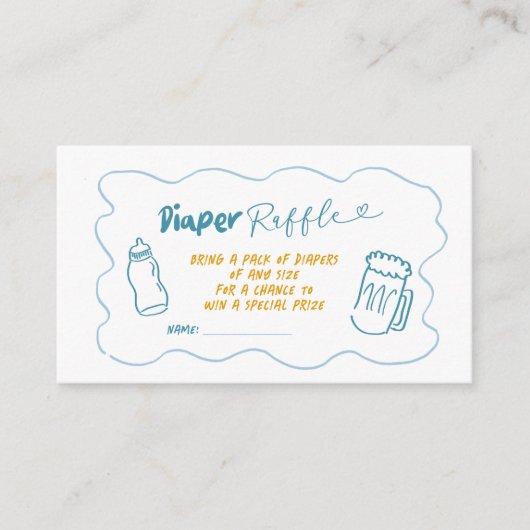 Doodle Blue Boy Baby is het brouwen van luier Raff Informatiekaartje (Voorkant)