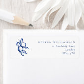 Doodle Blue Lemons Wedding Return Address Etiket (Insitu)