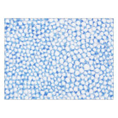 Doodle Blue White Stippen Floral Blossom Waterverf Tafelkleed (Voorkant (Horizontaal))