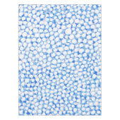 Doodle Blue White Stippen Floral Blossom Waterverf Tafelkleed (Voorkant)
