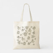 Doodle Bob Pattern Tote Bag (Achterkant)