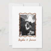 Doodle Boho foto Huwelijk elegant eenvoudig  Kaart (Achterkant)