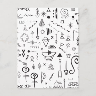 Doodle boho schetspatroon briefkaart