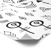 Doodle boho schetspatroon poster (Hoek)