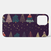 Doodle bomen, sterren, donkerblauw. Case-Mate iPhone case (Achterkant (horizontaal))