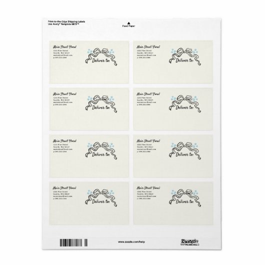 Doodle Boog en Bloemen Zakelijke Verzending Label (Full Sheet)