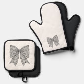 Doodle Bow Ovenwant & Pannenlap Set (Voorkant / Achterkant)