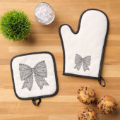 Doodle Bow Ovenwant & Pannenlap Set (Top down)