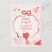 Doodle Brunch Bow Bow Baby shower Diapper Raffle Informatiekaartje (Voorkant)