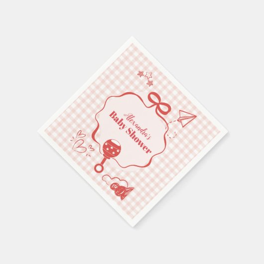 Doodle Brunch Bow Bow Baby shower Servet (Hoek)