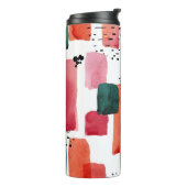 Doodle Brush: Oranje blauw Thermosbeker (Gedraaid links)