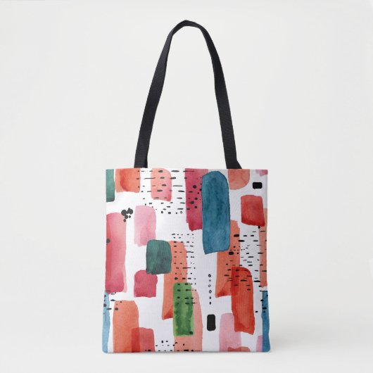 Doodle Brush: Oranje blauw Tote Bag (Voorkant)