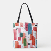 Doodle Brush: Oranje blauw Tote Bag (Achterkant)