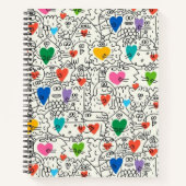 Doodle Buddies & Hearts Notitieboek (Voorkant)