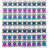 Doodle bug bloemen patroon douchegordijn (Voorkant)