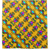 Doodle bug bloemen patroon douchegordijn (Voorkant)