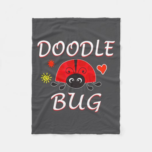 Doodle Bug Funny Doodle Ladybug  Fleece Deken (Voorkant)