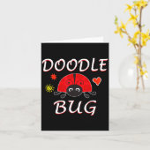 Doodle Bug Funny Doodle Ladybug Kaart (Gele Bloem)