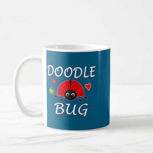 Doodle Bug Funny Doodle Ladybug  Koffiemok (Links)