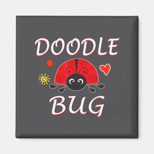 Doodle Bug Funny Doodle Ladybug  Magneet (Voorkant)