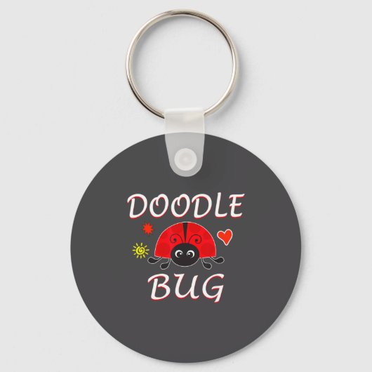 Doodle Bug Funny Doodle Ladybug Sleutelhanger (Voorkant)