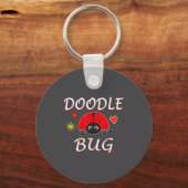 Doodle Bug Funny Doodle Ladybug Sleutelhanger (Voorkant)