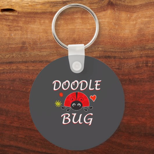 Doodle Bug Funny Doodle Ladybug  Sleutelhanger (Voorkant)
