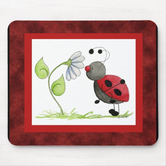 Doodle Bug Ladybug Mousepad Muismat (Voorkant)