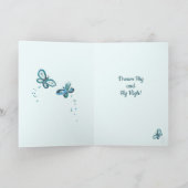 Doodle Bugs Butterflies - turquoise - verjaardag. Kaart (Binnen)