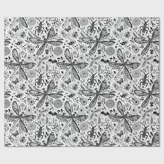 Doodle-bugs in donkerblauw cadeaupapier (Vlak)