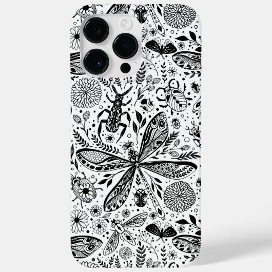 Doodle-bugs in donkerblauw Case-Mate iPhone case (Achterkant)