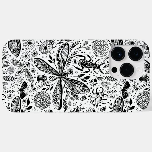 Doodle-bugs in donkerblauw Case-Mate iPhone case (Achterkant (horizontaal))