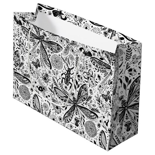 Doodle-bugs in donkerblauw groot cadeauzakje (Voorkant Gekanteld)