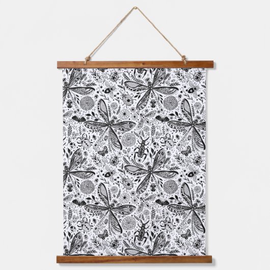 Doodle-bugs in donkerblauw hangend wandkleed (Voorkant)