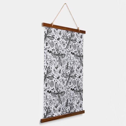 Doodle-bugs in donkerblauw hangend wandkleed (Gebogen)