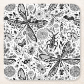 Doodle-bugs in donkerblauw kartonnen onderzetters (Voorkant)