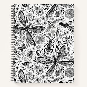 Doodle-bugs in donkerblauw notitieboek