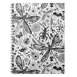 Doodle-bugs in donkerblauw notitieboek