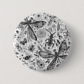 Doodle-bugs in donkerblauw ronde button 5,7 cm (Voorkant)