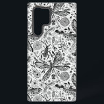 Doodle-bugs in donkerblauw samsung galaxy hoesje<br><div class="desc">Door de hand getrokken variëteit van insecten en bloemen in zwart-wit</div>