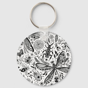 Doodle-bugs in donkerblauw sleutelhanger