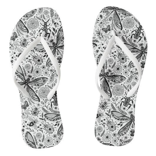 Doodle-bugs in donkerblauw teenslippers (Voetbed)